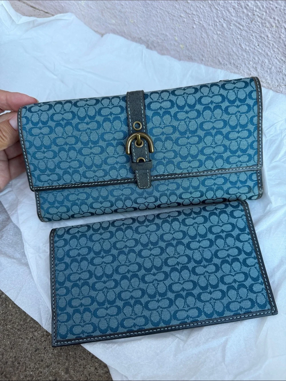 Vintage Coach Soho signature C checkbook wallet Like New Y2K Rare HTF